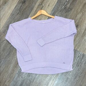 Hollister Pastel Lilac Waffle-Knit Crewneck Sweater